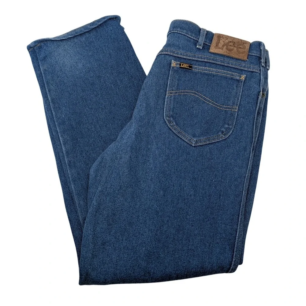 Vintage Lee Riders Mens 38x32 Blue Straight Leg Jeans Made in USA 200-2046 Denim - Picture 1 of 11